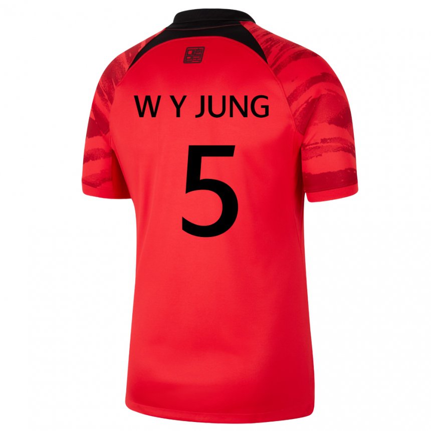Kinder Südkoreanische Woo-young Jung #5 Rot Schwarz Heimtrikot Trikot 22-24 T-shirt Österreich