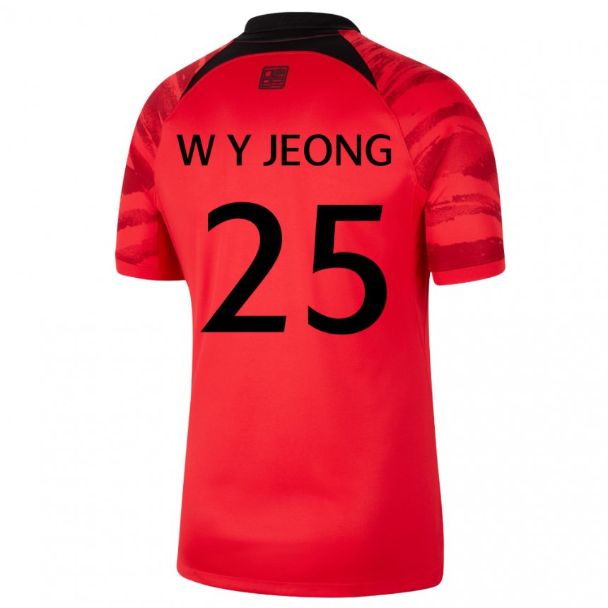 Kinder Südkoreanische Woo-yeong Jeong #25 Rot Schwarz Heimtrikot Trikot 22-24 T-shirt Österreich
