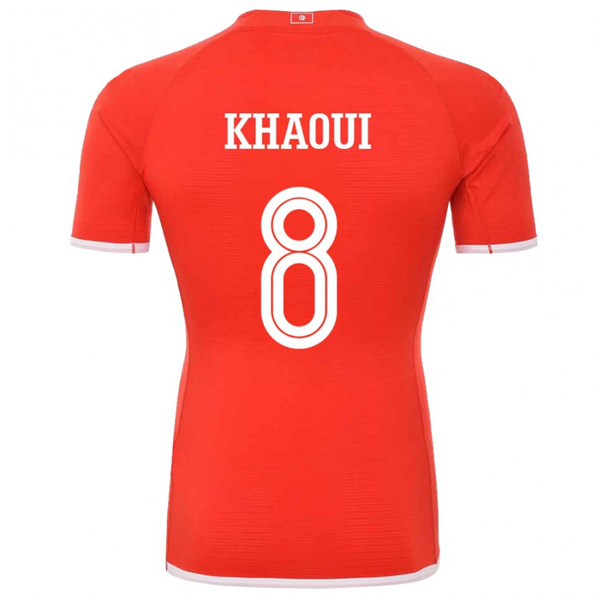 Kinder Tunesische Saif Eddine Khaoui #8 Rot Heimtrikot Trikot 22-24 T-shirt Österreich