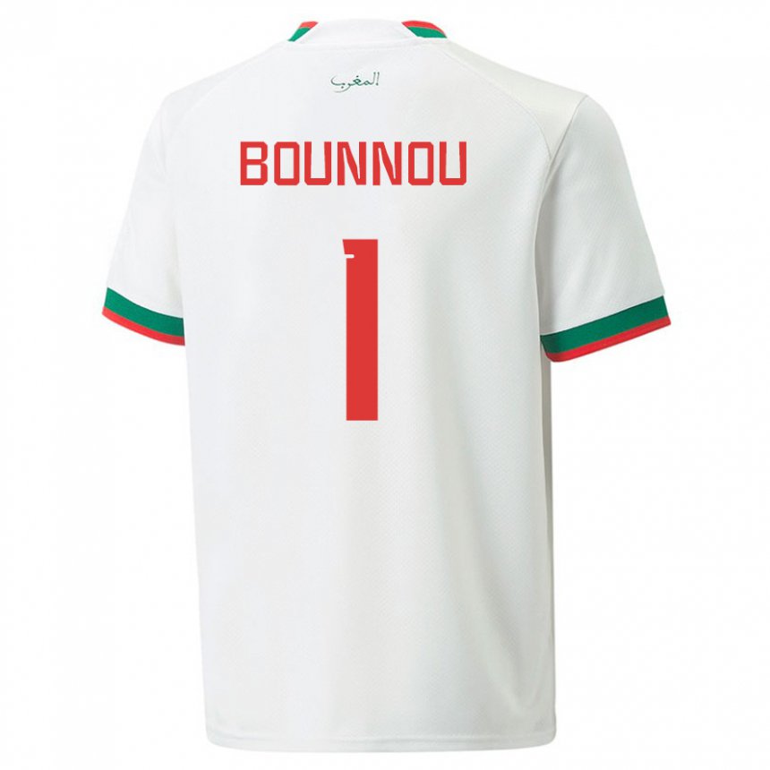 Kinder Marokkanische Yassine Bounnou #1 Weiß Auswärtstrikot Trikot 22-24 T-shirt Österreich