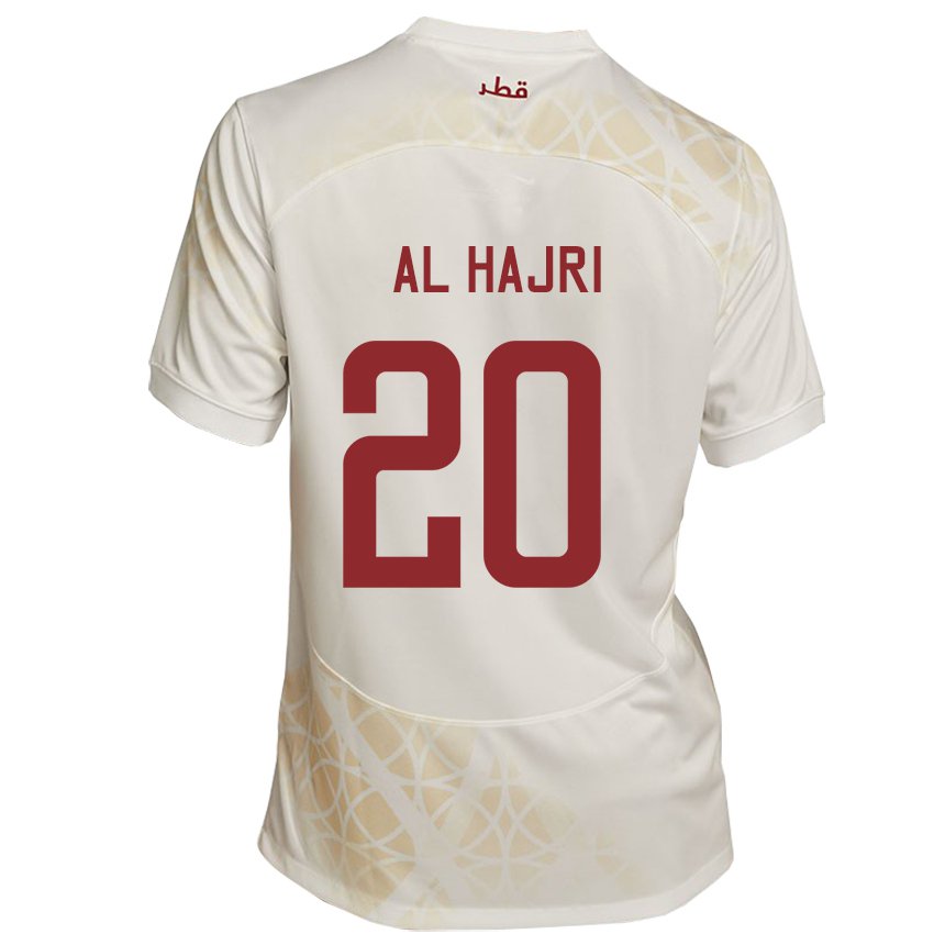 Kinder Katarische Salem Al Hajri #20 Goldbeige Auswärtstrikot Trikot 22-24 T-shirt Österreich