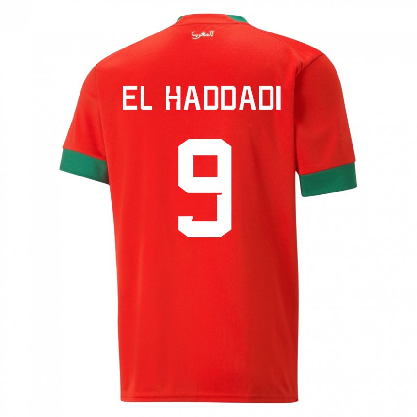 Herren Marokkanische Munir El Haddadi #9 Rot Heimtrikot Trikot 22-24 T-shirt Österreich