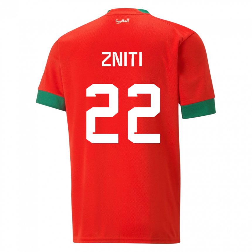 Herren Marokkanische Anas Zniti #22 Rot Heimtrikot Trikot 22-24 T-shirt Österreich