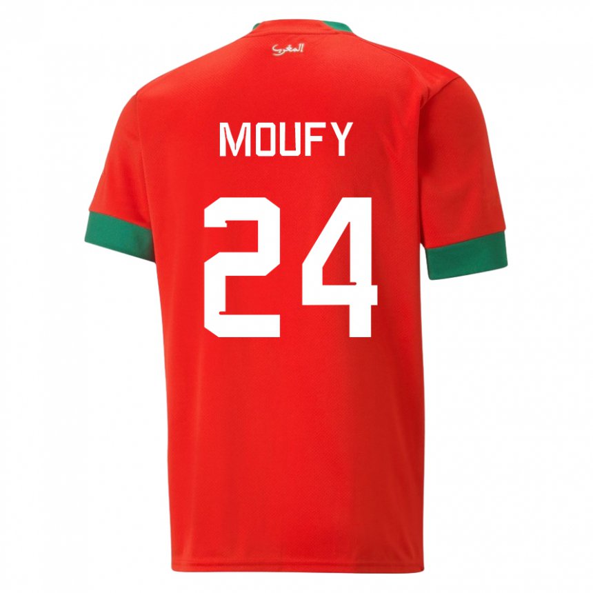 Herren Marokkanische Fahd Moufy #24 Rot Heimtrikot Trikot 22-24 T-shirt Österreich