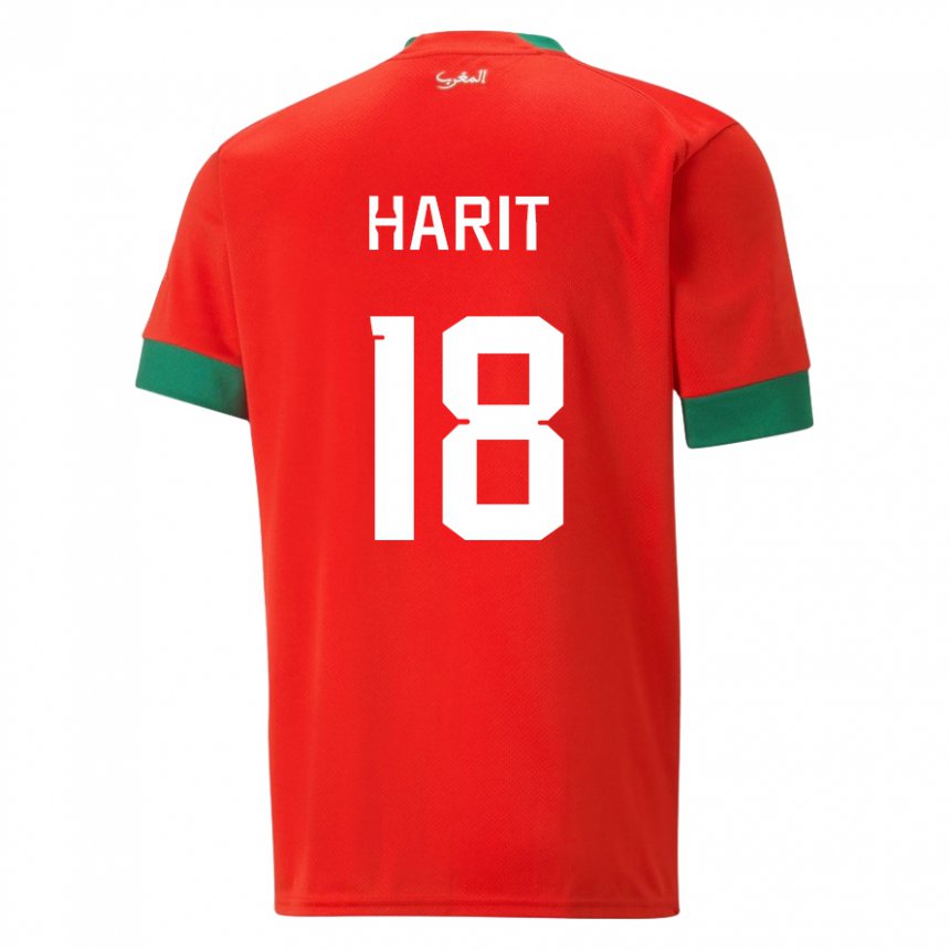 Herren Marokkanische Amine Harit #18 Rot Heimtrikot Trikot 22-24 T-shirt Österreich