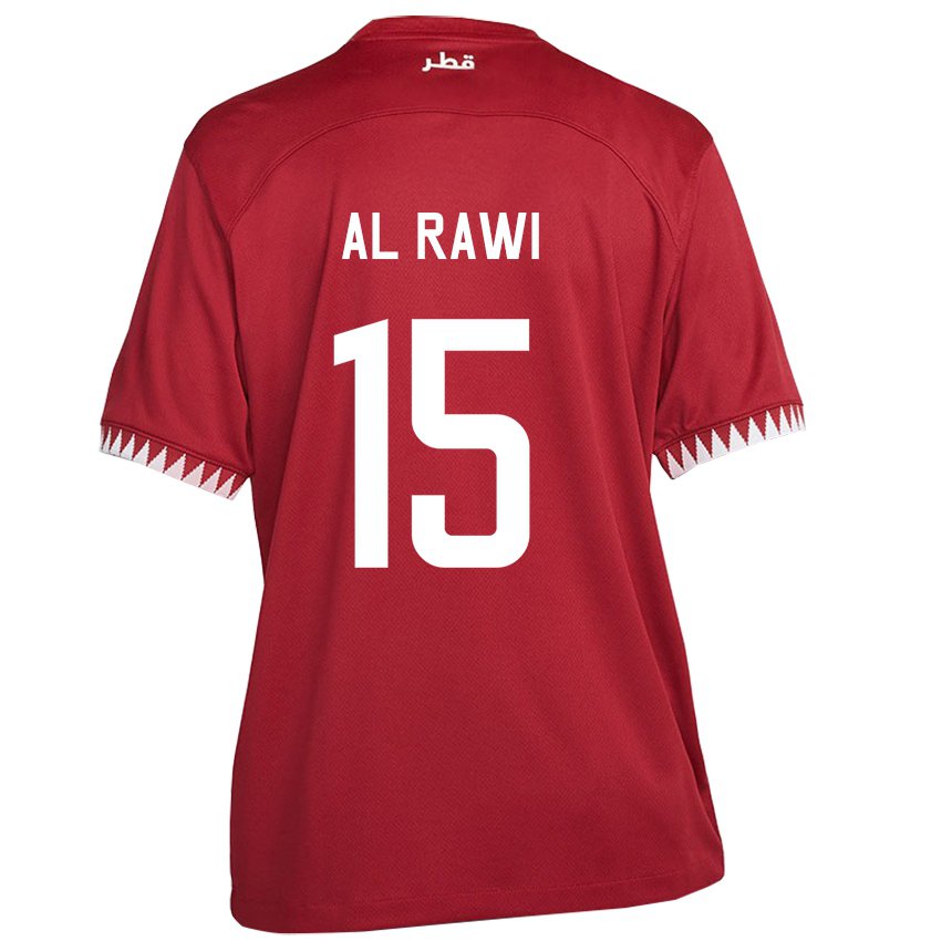 Herren Katarische Bassam Al Rawi #15 Kastanienbraun Heimtrikot Trikot 22-24 T-shirt Österreich