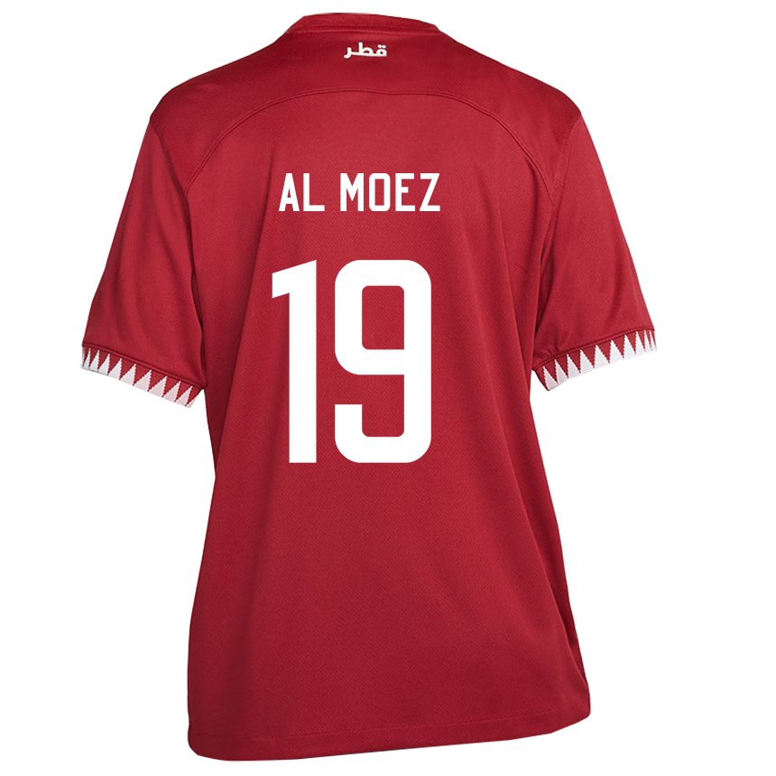 Herren Katarische Almoez Ali #19 Kastanienbraun Heimtrikot Trikot 22-24 T-shirt Österreich