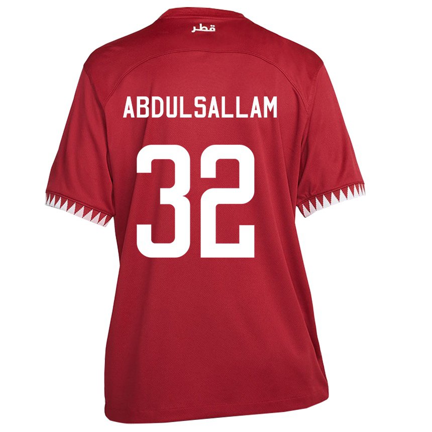Herren Katarische Jassem Gaber Abdulsallam #32 Kastanienbraun Heimtrikot Trikot 22-24 T-shirt Österreich