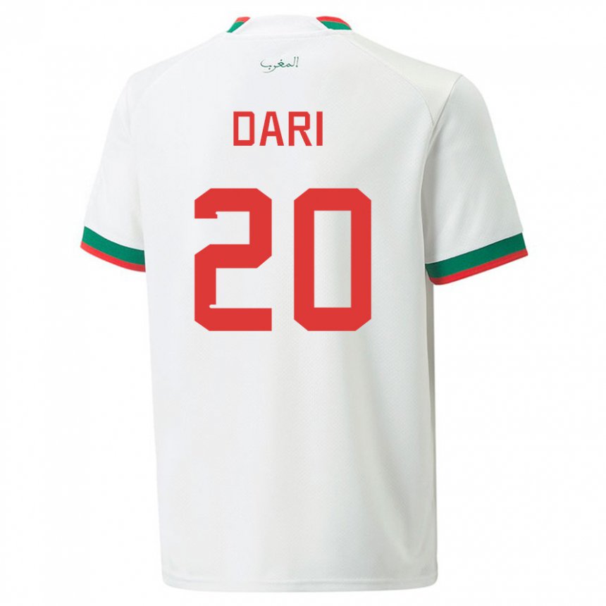 Herren Marokkanische Achraf Dari #20 Weiß Auswärtstrikot Trikot 22-24 T-shirt Österreich