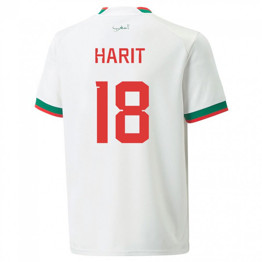 Herren Marokkanische Amine Harit #18 Weiß Auswärtstrikot Trikot 22-24 T-shirt Österreich
