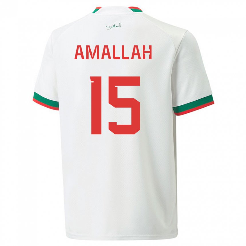 Herren Marokkanische Selim Amallah #15 Weiß Auswärtstrikot Trikot 22-24 T-shirt Österreich