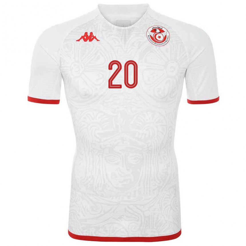 Herren Tunesische Mohamed Drager #20 Weiß Auswärtstrikot Trikot 22-24 T-shirt Österreich