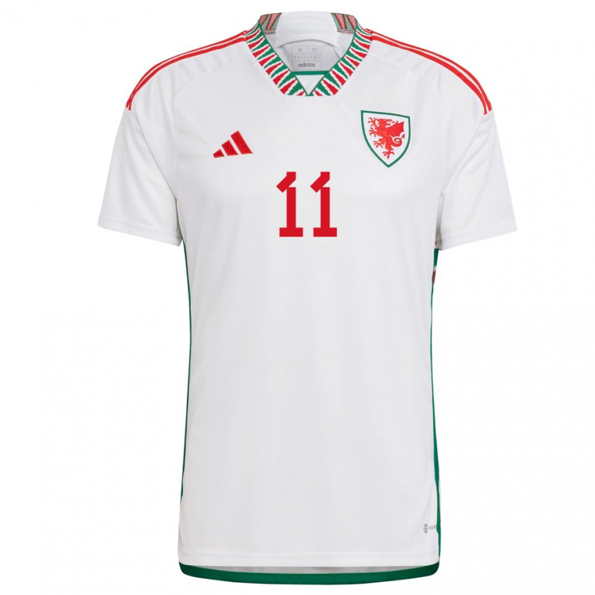 Herren Walisische Gareth Bale #11 Weiß Auswärtstrikot Trikot 22-24 T-shirt Österreich