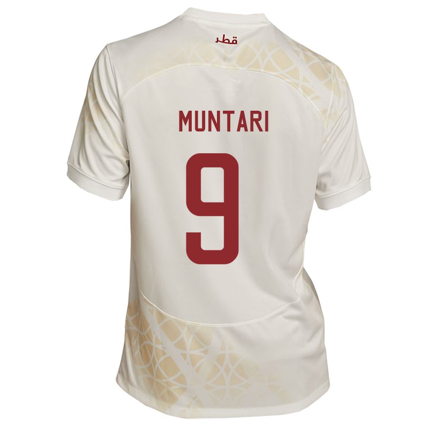 Herren Katarische Mohammed Muntari #9 Goldbeige Auswärtstrikot Trikot 22-24 T-shirt Österreich