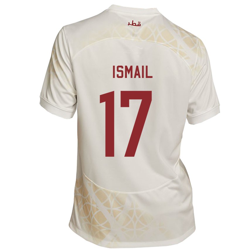 Herren Katarische Ismail Mohamad #17 Goldbeige Auswärtstrikot Trikot 22-24 T-shirt Österreich