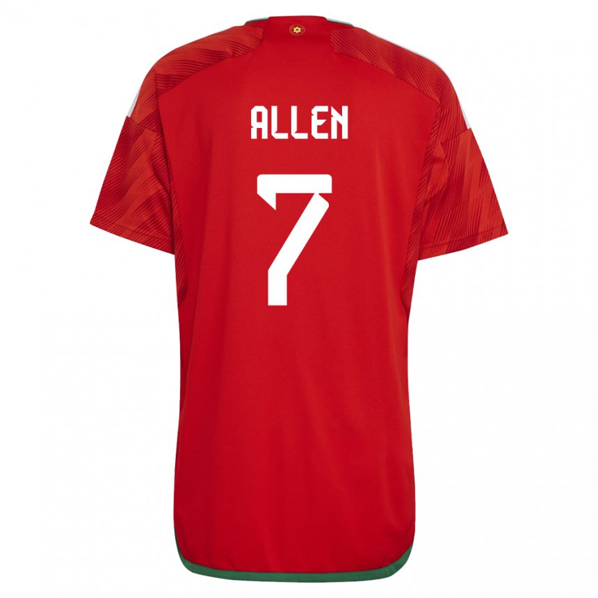 Damen Walisische Joe Allen #7 Rot Heimtrikot Trikot 22-24 T-shirt Österreich