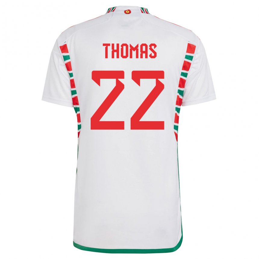 Damen Walisische Sorba Thomas #22 Weiß Auswärtstrikot Trikot 22-24 T-shirt Österreich