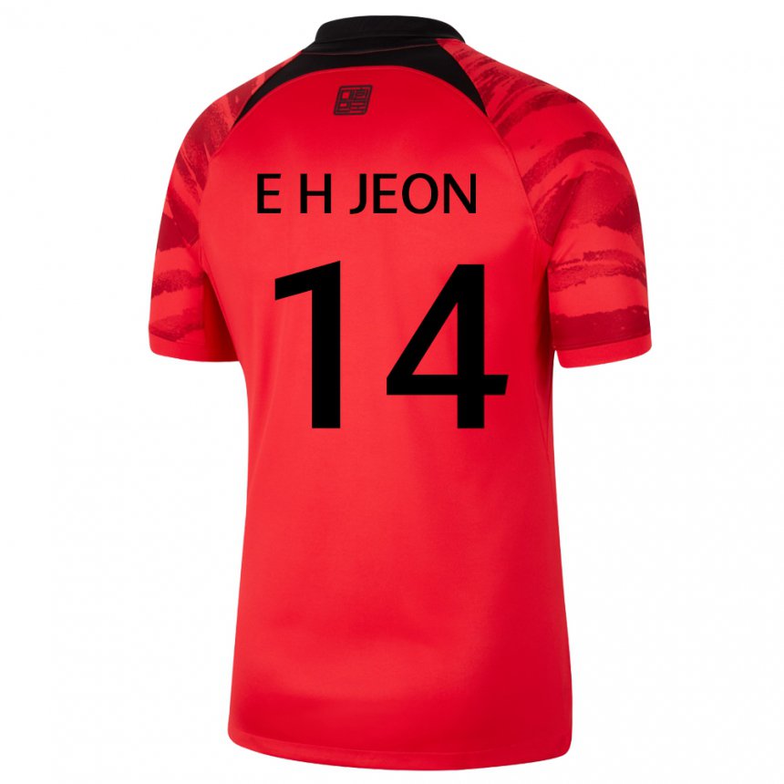 Kinder Südkoreanische Jeon Eun Ha #14 Rot Schwarz Heimtrikot Trikot 22-24 T-shirt Österreich