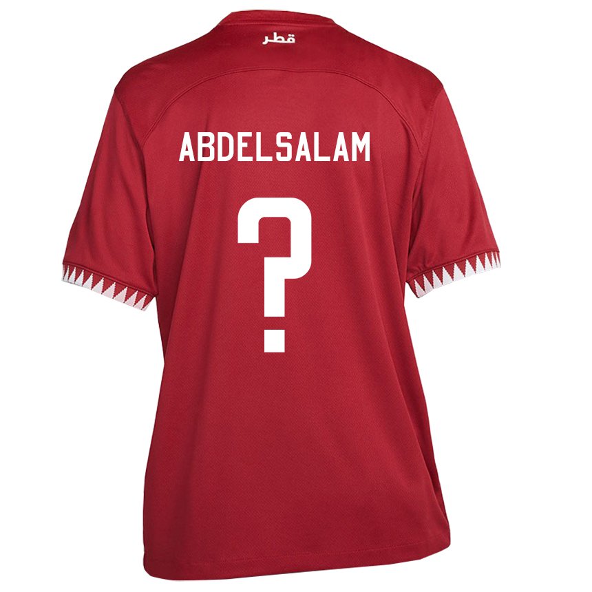 Kinder Katarische Nasser Abdelsalam #0 Kastanienbraun Heimtrikot Trikot 22-24 T-shirt Österreich