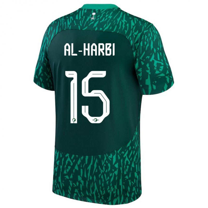 Kinder Saudi-arabische Mashael Al Harbi #15 Dunkelgrün Auswärtstrikot Trikot 22-24 T-shirt Österreich