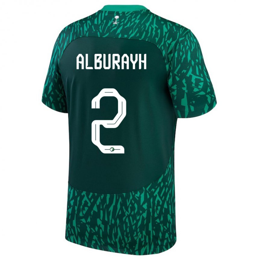 Kinder Saudi-arabische Mahmood Alburayh #2 Dunkelgrün Auswärtstrikot Trikot 22-24 T-shirt Österreich