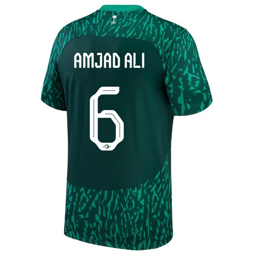 Kinder Saudi-arabische Amjad Ali #6 Dunkelgrün Auswärtstrikot Trikot 22-24 T-shirt Österreich