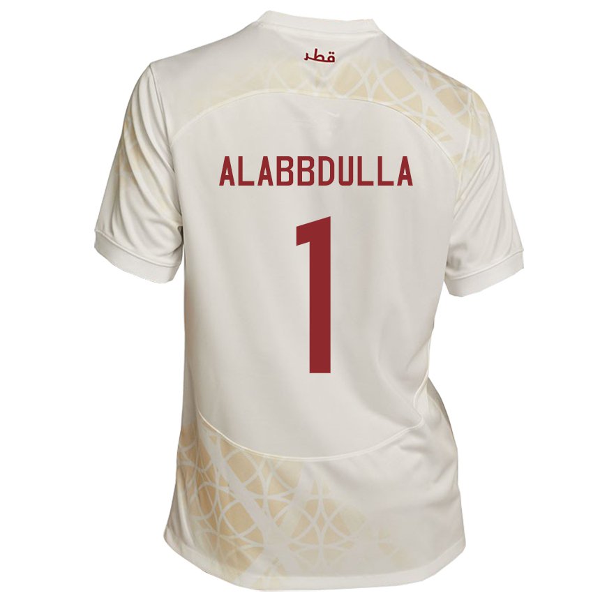 Kinder Katarische Latifa Alabbdulla #1 Goldbeige Auswärtstrikot Trikot 22-24 T-shirt Österreich
