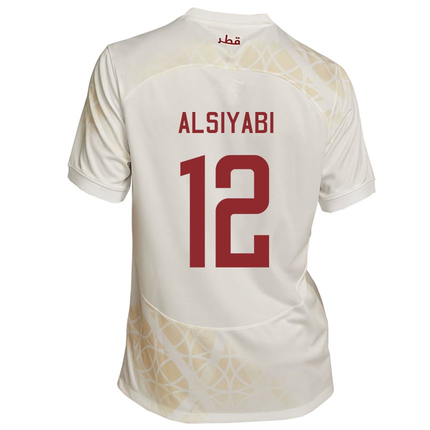 Kinder Katarische Shaima Alsiyabi #12 Goldbeige Auswärtstrikot Trikot 22-24 T-shirt Österreich