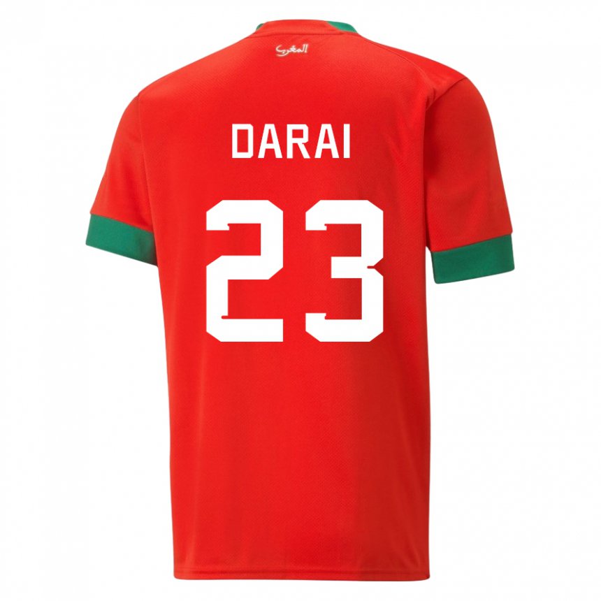 Herren Marokkanische Hamza Darai #23 Rot Heimtrikot Trikot 22-24 T-shirt Österreich