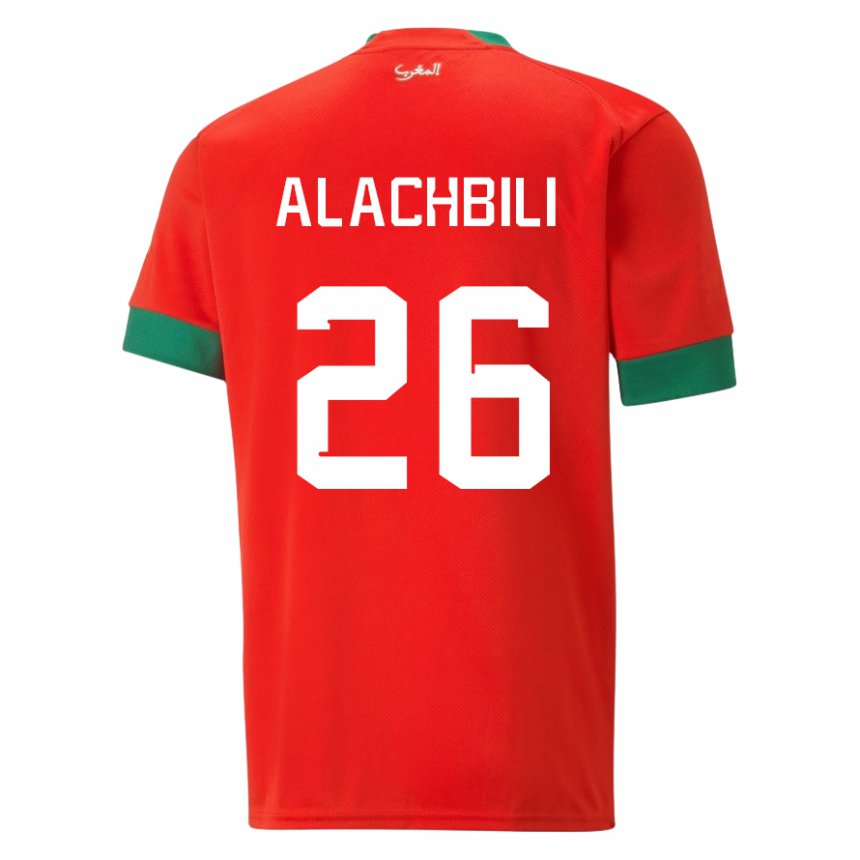 Herren Marokkanische Taha Alachbili #26 Rot Heimtrikot Trikot 22-24 T-shirt Österreich