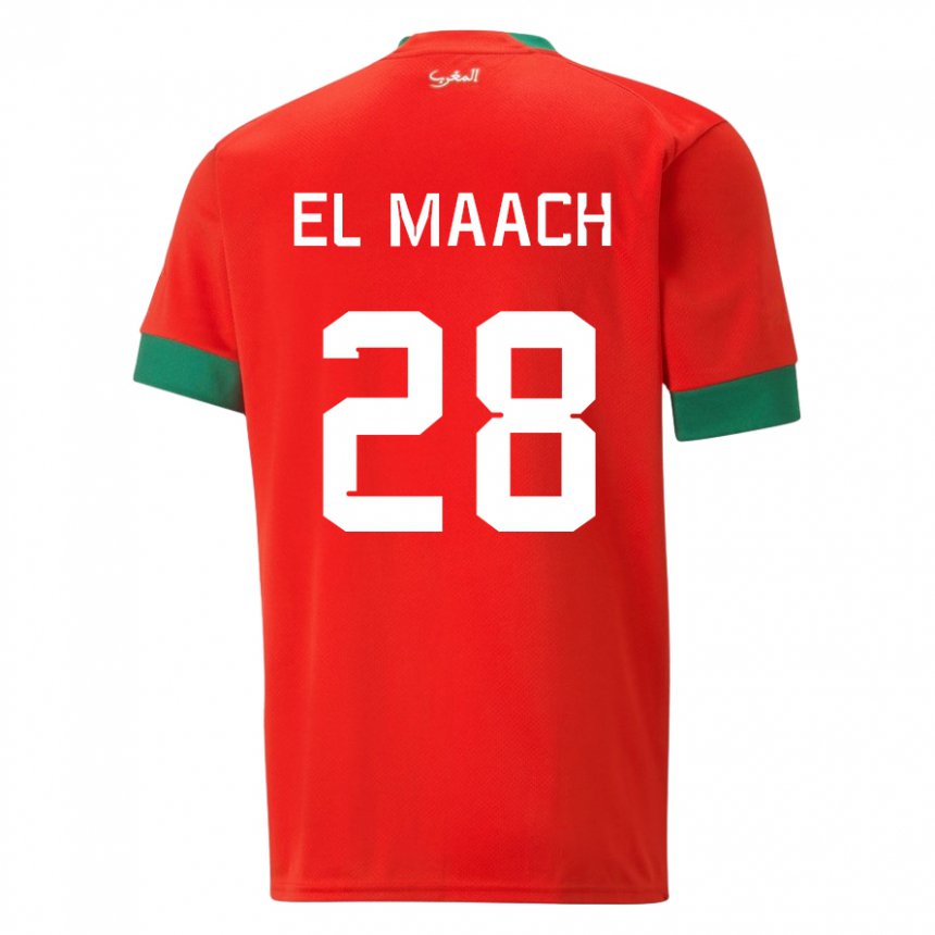Herren Marokkanische Fouad El Maach #28 Rot Heimtrikot Trikot 22-24 T-shirt Österreich