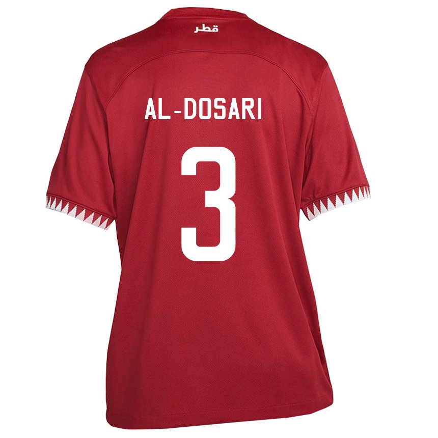 Herren Katarische Dana Al Dosari #3 Kastanienbraun Heimtrikot Trikot 22-24 T-shirt Österreich