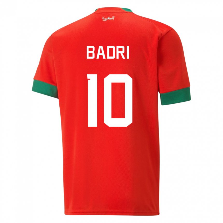 Herren Marokkanische Najat Badri #10 Rot Heimtrikot Trikot 22-24 T-shirt Österreich