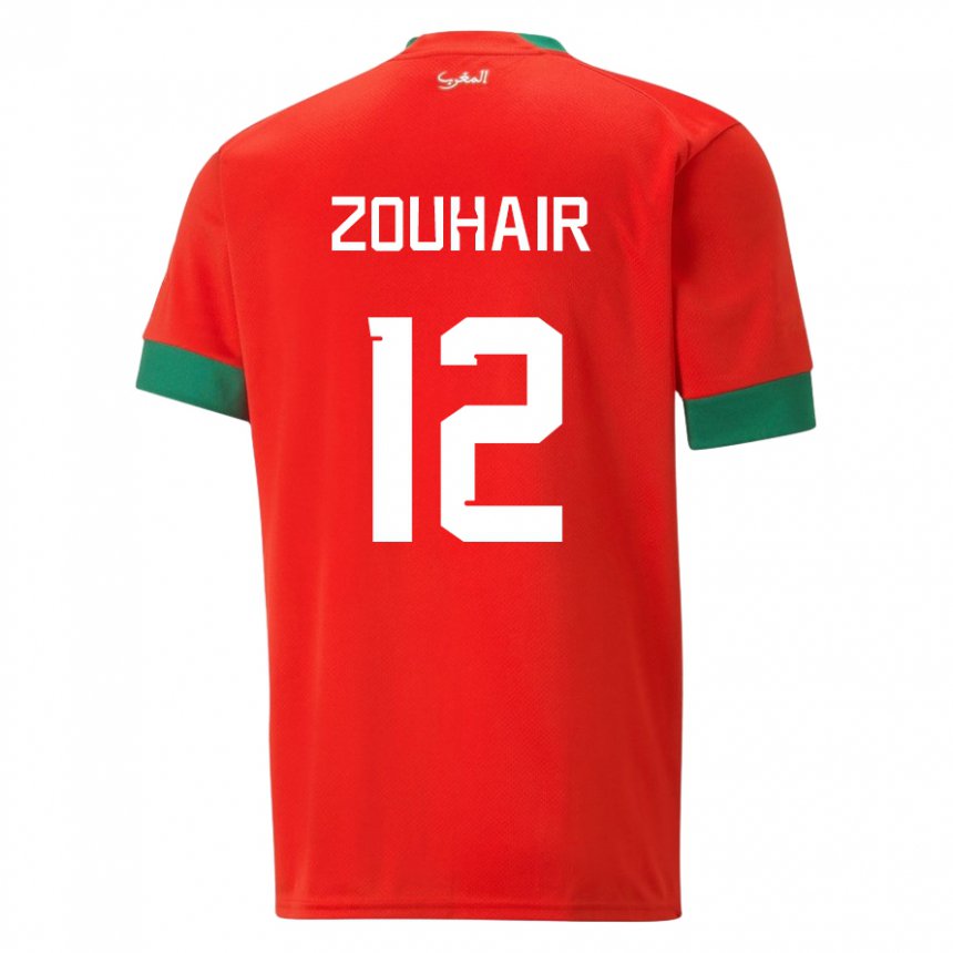 Herren Marokkanische Assia Zouhair #12 Rot Heimtrikot Trikot 22-24 T-shirt Österreich