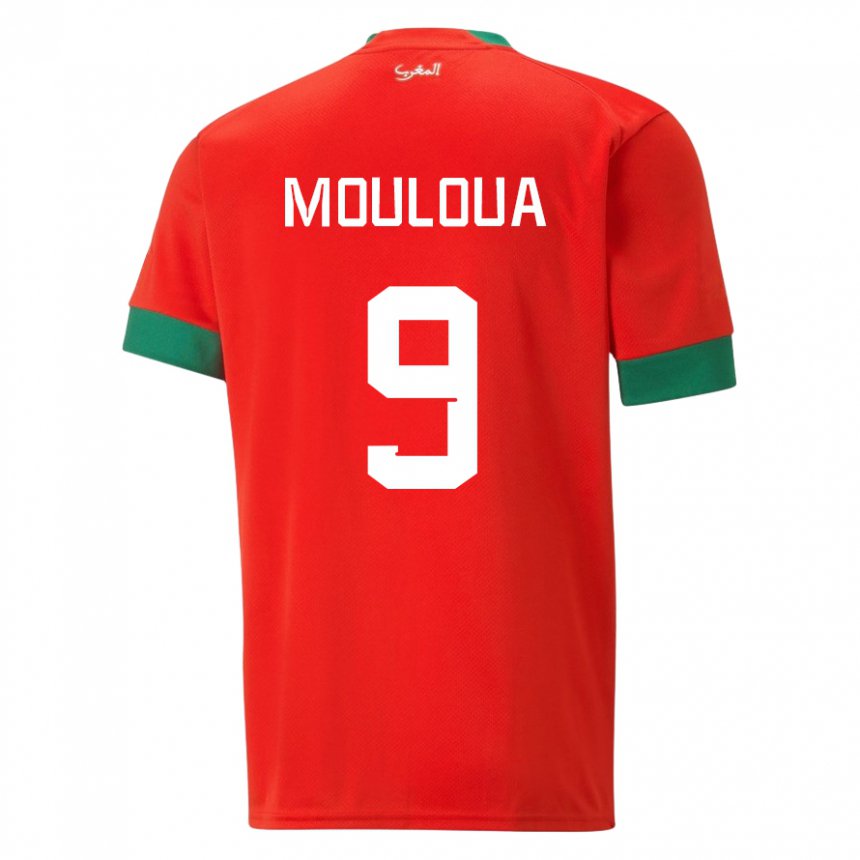 Herren Marokkanische Ayoub Mouloua #9 Rot Heimtrikot Trikot 22-24 T-shirt Österreich