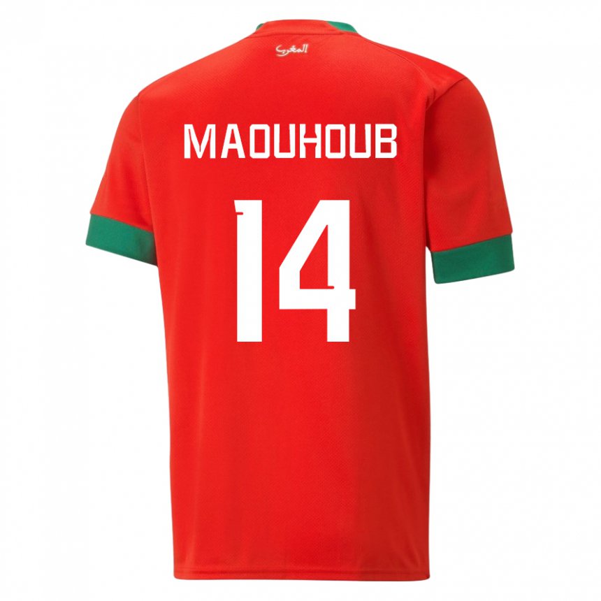 Herren Marokkanische El Mehdi Maouhoub #14 Rot Heimtrikot Trikot 22-24 T-shirt Österreich