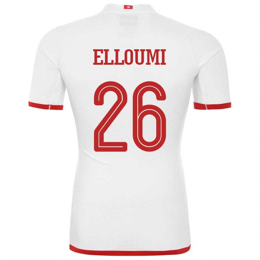 Herren Tunesische Khalil Elloumi #26 Weiß Auswärtstrikot Trikot 22-24 T-shirt Österreich