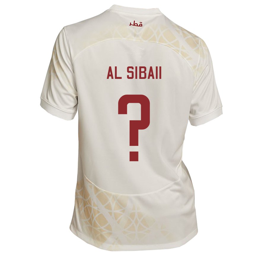 Herren Katarische Ahmad Al Sibaii #0 Goldbeige Auswärtstrikot Trikot 22-24 T-shirt Österreich