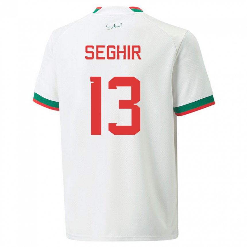 Herren Marokkanische Sabah Seghir #13 Weiß Auswärtstrikot Trikot 22-24 T-shirt Österreich