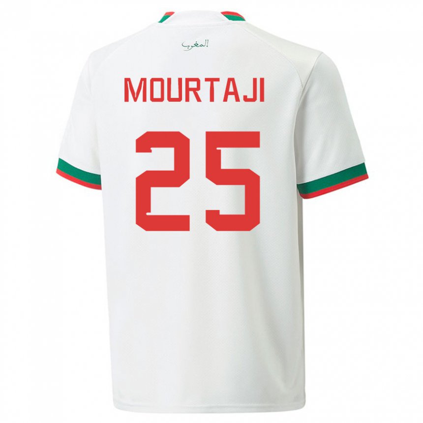 Herren Marokkanische Chaymaa Mourtaji #25 Weiß Auswärtstrikot Trikot 22-24 T-shirt Österreich
