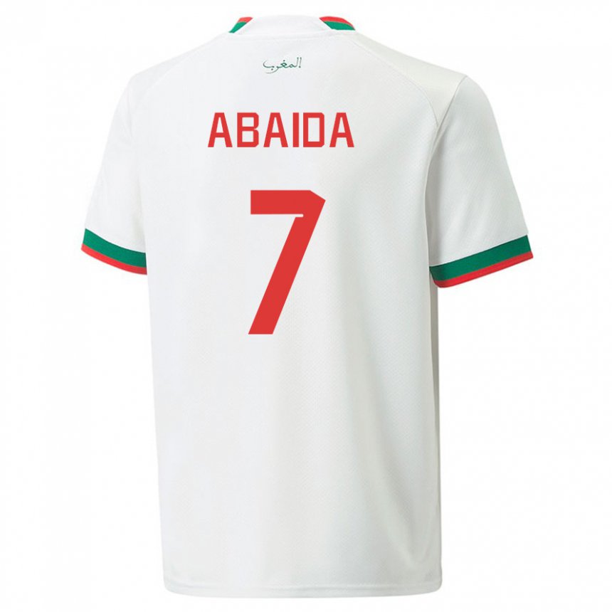 Herren Marokkanische Haitam Abaida #7 Weiß Auswärtstrikot Trikot 22-24 T-shirt Österreich