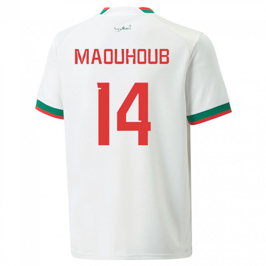 Herren Marokkanische El Mehdi Maouhoub #14 Weiß Auswärtstrikot Trikot 22-24 T-shirt Österreich