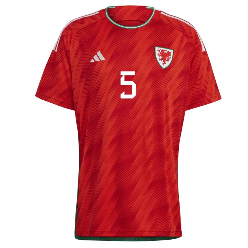 Damen Walisische Rhiannon Roberts #5 Rot Heimtrikot Trikot 22-24 T-shirt Österreich