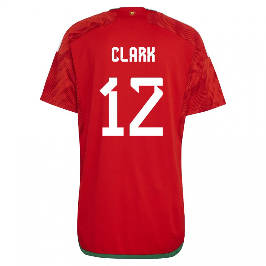 Damen Walisische Olivia Clark #12 Rot Heimtrikot Trikot 22-24 T-shirt Österreich