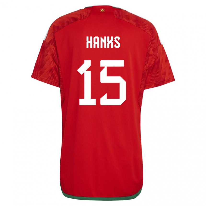 Damen Walisische Justin Hanks #15 Rot Heimtrikot Trikot 22-24 T-shirt Österreich