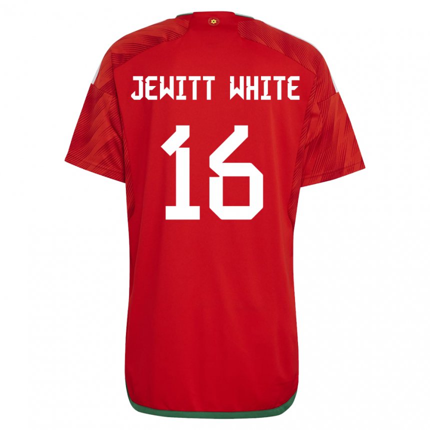 Damen Walisische Harry Jewitt White #16 Rot Heimtrikot Trikot 22-24 T-shirt Österreich