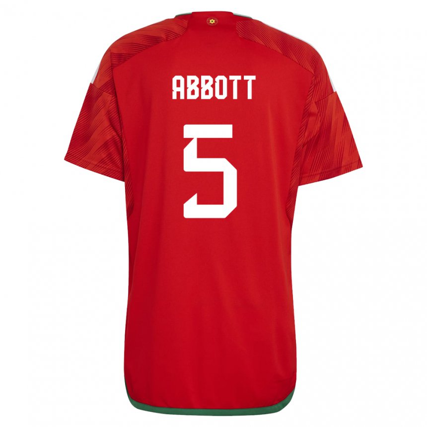 Damen Walisische George Abbott #5 Rot Heimtrikot Trikot 22-24 T-shirt Österreich