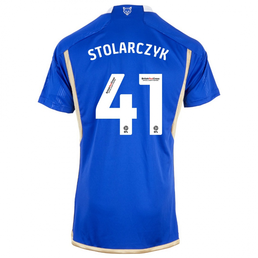 Kinder Jakub Stolarczyk #41 Blau Heimtrikot Trikot 2023/24 T-Shirt Österreich