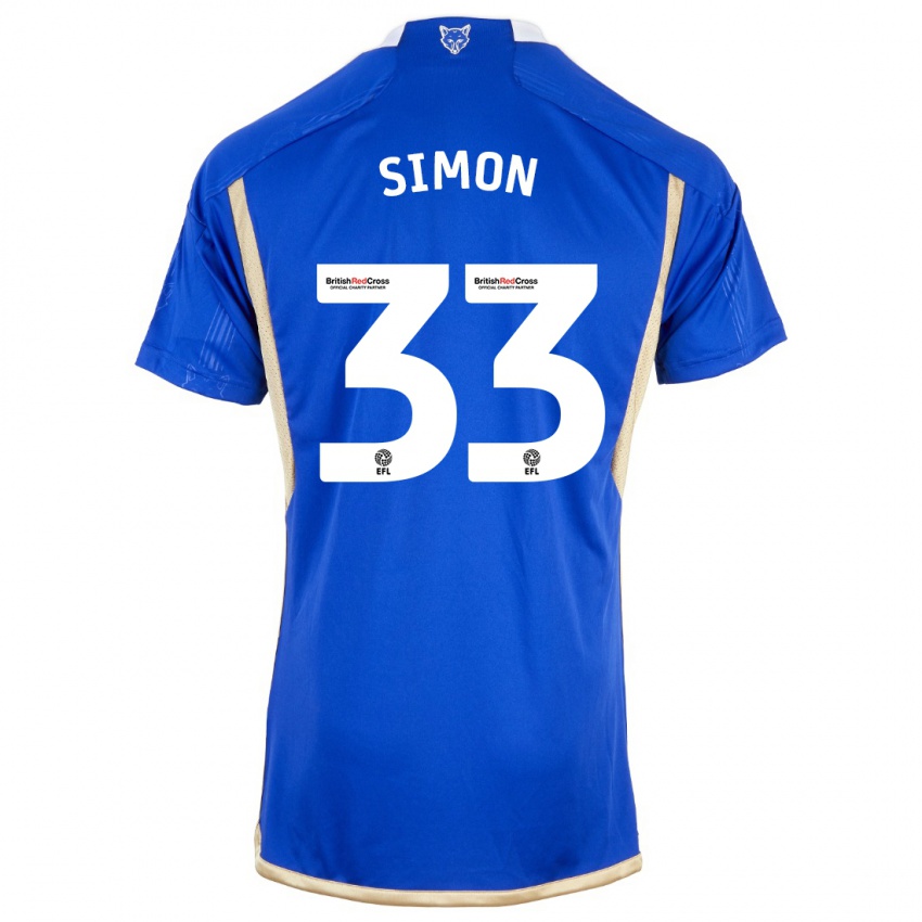 Kinder Erin Simon #33 Blau Heimtrikot Trikot 2023/24 T-Shirt Österreich