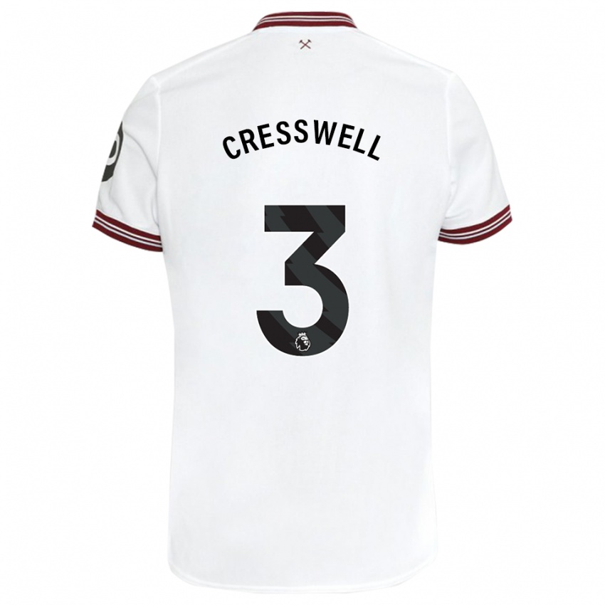 Kinder Aaron Cresswell #3 Weiß Auswärtstrikot Trikot 2023/24 T-Shirt Österreich